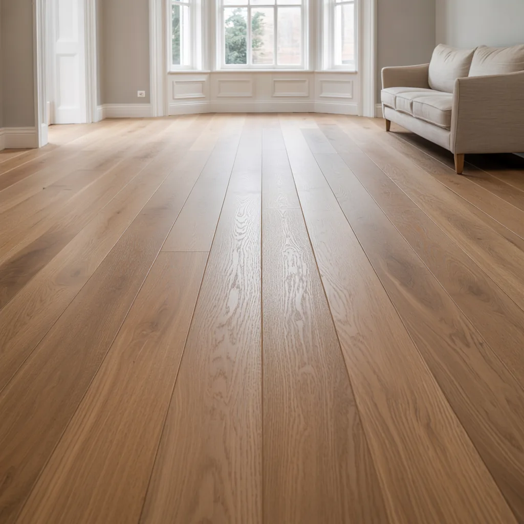 Engineered oak plank flooring laid in a Willenhall living room